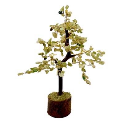 300 Bead Green Aventurine Tree Wooden Base